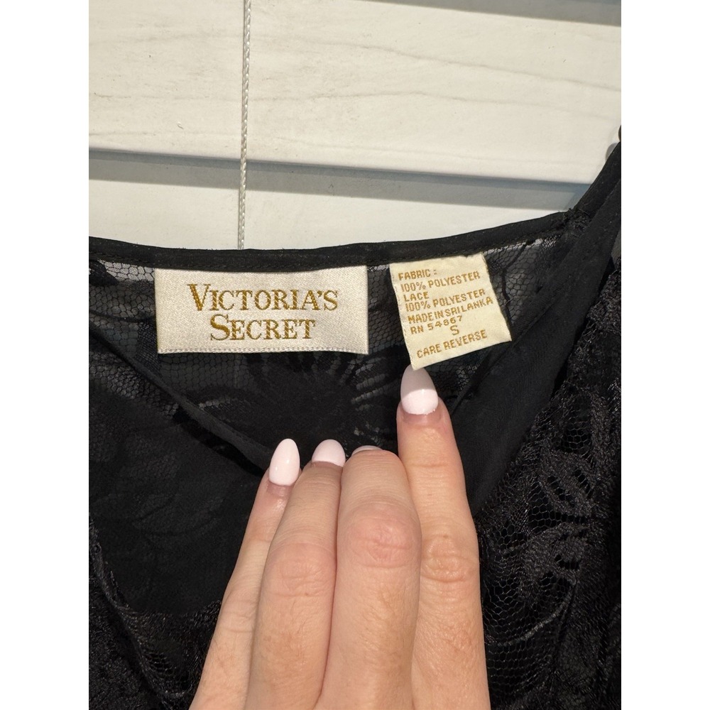 Vintage Victoria's Secret Gold Label Sheer Black Lace Teddy Small Dark Romantic - Picture 4 of 9